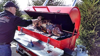 Pig on the grill